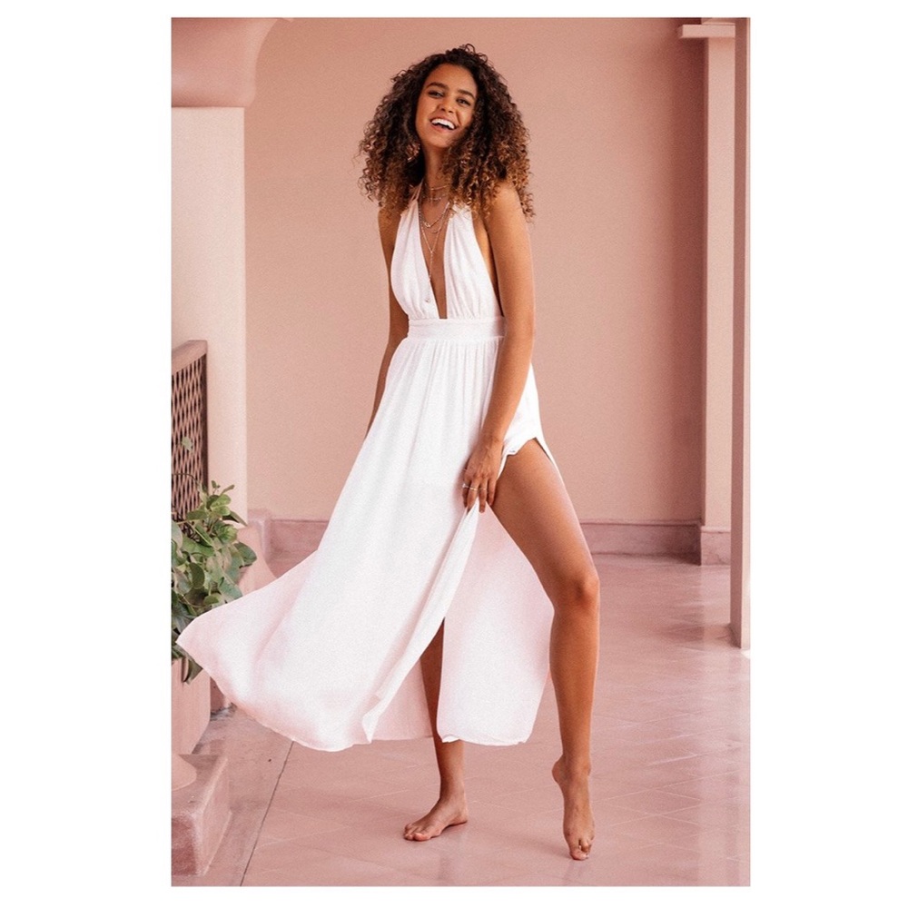 NWT White Boho Maxi Dress
